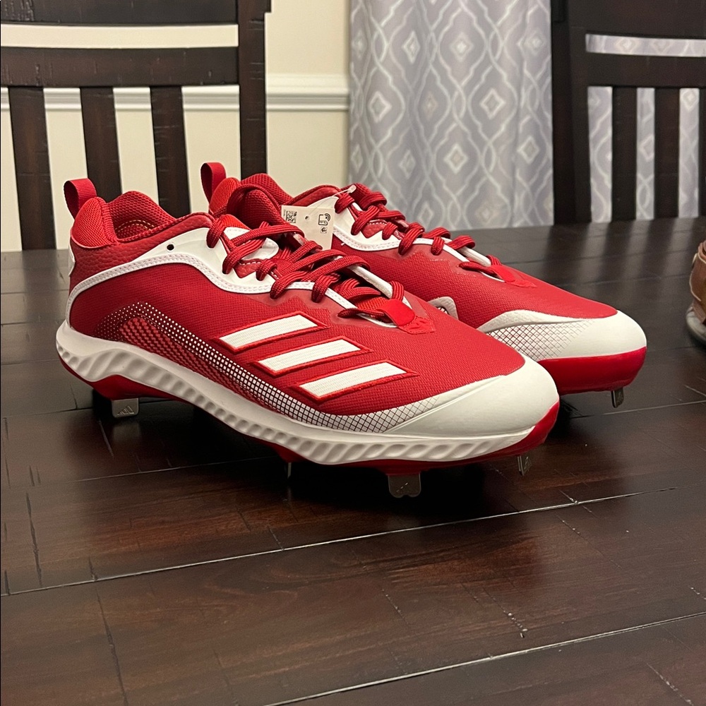 Adidas Icon 6 Bounce Baseball Cleats Shoes new white red FV9354 Men’s Size 12